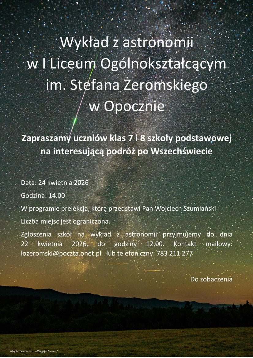 Wykład z astronomii – 2026