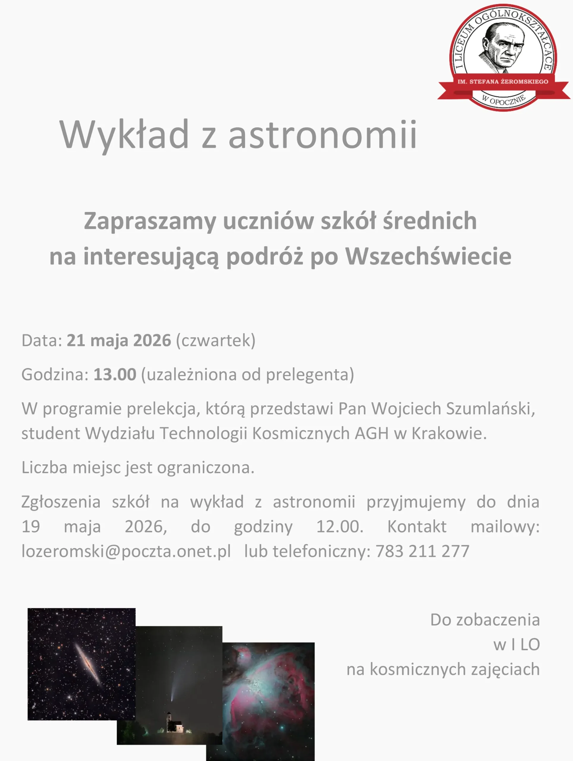 Wykład z astronomii – podróż po wszechświecie