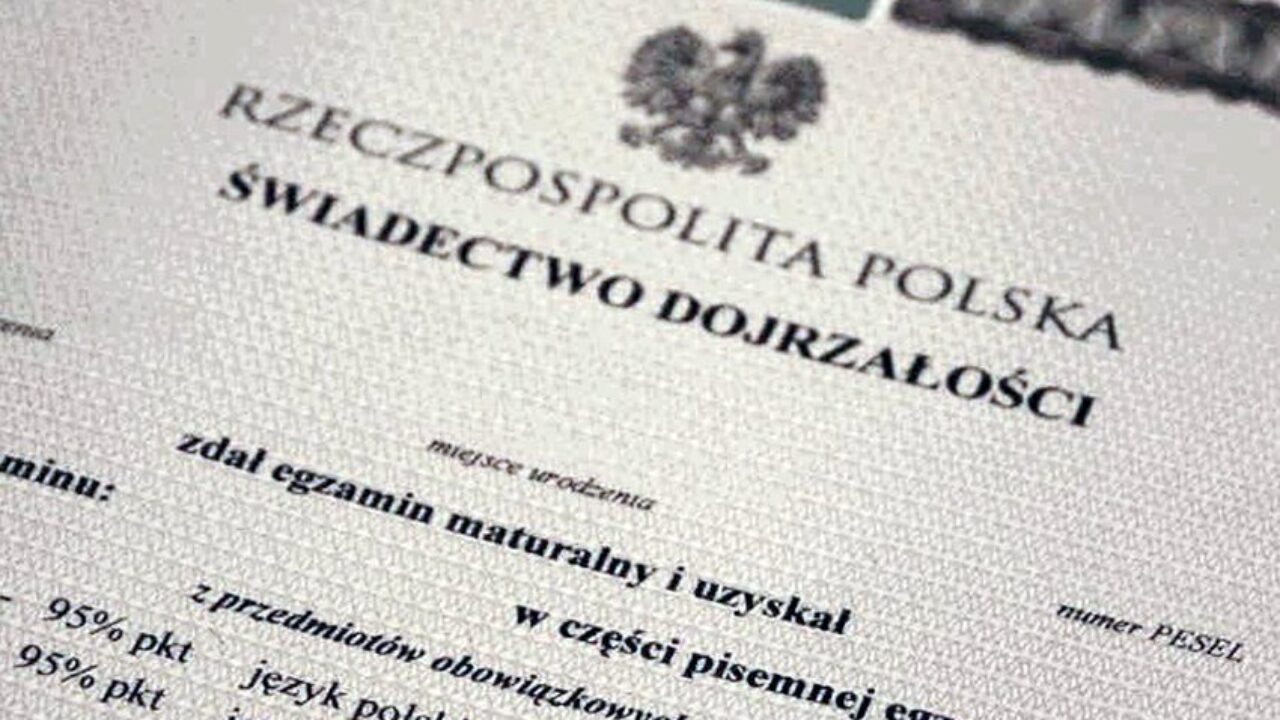 Odbiór świadectw maturalnych